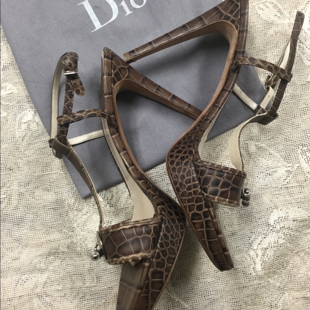 Dior croc embossed leather Platform - Picture 3 of 8